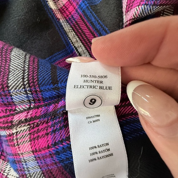 Rails Plaid Button-Down Shirt - Navy and Magenta - Picture 10 of 11